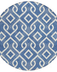 Addison Rugs Offset Stripes Blue Washable Indoor-Outdoor Rug