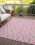 Addison Rugs Offset Stripes Blush Washable Indoor-Outdoor Rug