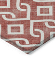 Addison Rugs Offset Stripes Burgundy Washable Indoor-Outdoor Rug