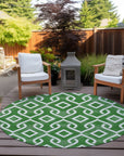 Addison Rugs Offset Stripes Emerald Indoor-Outdoor Rug with Matching Throw