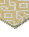 Addison Rugs Offset Stripes Gold Washable Indoor-Outdoor Rug