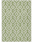 Addison Rugs Offset Stripes Green Washable Indoor-Outdoor Rug