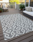 Addison Rugs Offset Stripes Grey Washable Indoor-Outdoor Rug