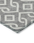 Addison Rugs Offset Stripes Grey Washable Indoor-Outdoor Rug