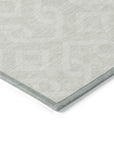 Offset Stripes Ivory Washable Indoor-Outdoor Rug