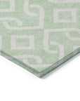Addison Rugs Offset Stripes Mint Washable Indoor-Outdoor Rug