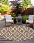 Offset Stripes Paprika Washable Indoor-Outdoor Rug