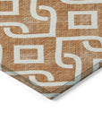 Offset Stripes Paprika Washable Indoor-Outdoor Rug
