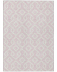 Offset Stripes Pink Washable Indoor-Outdoor Rug