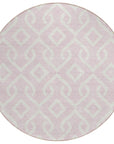 Offset Stripes Pink Washable Indoor-Outdoor Rug