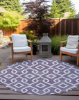 Addison Rugs Offset Stripes Purple Washable Indoor-Outdoor Rug