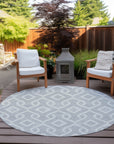 Addison Rugs Offset Stripes Silver Washable Indoor-Outdoor Rug