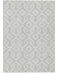 Addison Rugs Offset Stripes Silver Washable Indoor-Outdoor Rug