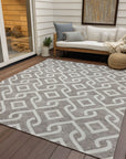 Addison Rugs Offset Stripes Taupe Washable Indoor-Outdoor Rug