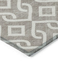 Addison Rugs Offset Stripes Taupe Washable Indoor-Outdoor Rug