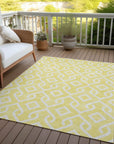 Addison Rugs Offset Stripes Yellow Washable Indoor-Outdoor Rug