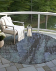 LOOMLAN Rugs Onyxelle Blue Washable Indoor-Outdoor Rug