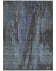 LOOMLAN Rugs Onyxelle Blue Washable Indoor-Outdoor Rug
