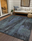 LOOMLAN Rugs Onyxelle Blue Washable Indoor-Outdoor Rug