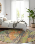 LOOMLAN Rugs Onyxelle Orange Washable Indoor-Outdoor Rug