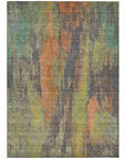 LOOMLAN Rugs Onyxelle Orange Washable Indoor-Outdoor Rug