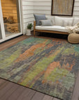 LOOMLAN Rugs Onyxelle Orange Washable Indoor-Outdoor Rug