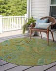 Addison Rugs Paisley Aloe Washable Indoor-Outdoor Rug