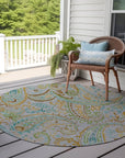 Addison Rugs Paisley Grey Washable Indoor-Outdoor Rug