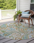 Addison Rugs Paisley Ivory Washable Indoor-Outdoor Rug
