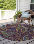 Addison Rugs Paisley Purple Washable Indoor-Outdoor Rug