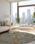 Addison Rugs Paisley Taupe Washable Indoor-Outdoor Rug
