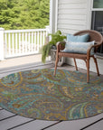 Addison Rugs Paisley Taupe Washable Indoor-Outdoor Rug