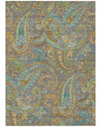 Addison Rugs Paisley Taupe Washable Indoor-Outdoor Rug