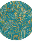 Addison Rugs Paisley Teal Washable Indoor-Outdoor Rug