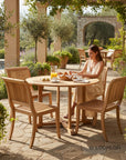 HiTeak Palm Teak Outdoor Dining Armchair
