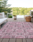 Addison Rugs Panel Pink Washable Indoor-Outdoor Rug
