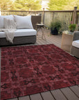 Addison Rugs Panel Red Washable Indoor-Outdoor Rug