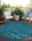 Addison Rugs Panel Teal Washable Indoor-Outdoor Rug