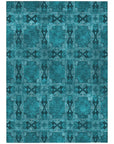 Addison Rugs Panel Teal Washable Indoor-Outdoor Rug
