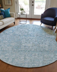 Addison Rugs Parallel Bands Blue Washable Indoor-Outdoor Rug
