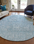 Addison Rugs Parallel Bands Blue Washable Indoor-Outdoor Rug