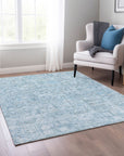 Addison Rugs Parallel Bands Blue Washable Indoor-Outdoor Rug