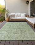 Addison Rugs Parallel Bands Green Washable Indoor-Outdoor Rug
