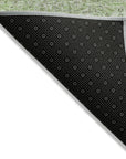 Parallel Bands Green Washable Indoor-Outdoor Rug