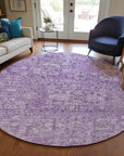 Addison Rugs Parallel Bands Purple Washable Indoor-Outdoor Rug