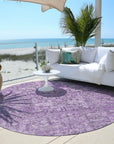 Addison Rugs Parallel Bands Purple Washable Indoor-Outdoor Rug
