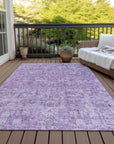 Addison Rugs Parallel Bands Purple Washable Indoor-Outdoor Rug