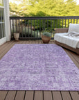 Addison Rugs Parallel Bands Purple Washable Indoor-Outdoor Rug