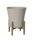 LH Home Patio Tapered Cement Outdoor Standing Pot