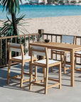 HiTeak Pearl Teak Outdoor Counter Height Stool
